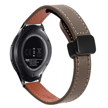 For Samsung Galaxy Gear S3 Frontier 22mm Slim Magnetic Buckle Microfiber Leather Watch Band(Caramel Macchiato) by bashfashion