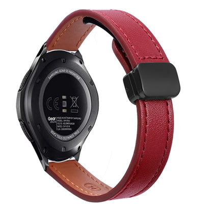 For Samsung Galaxy Gear S3 Frontier 22mm Slim Magnetic Buckle Microfiber Leather Watch Band(Wine Red) by bashfashion