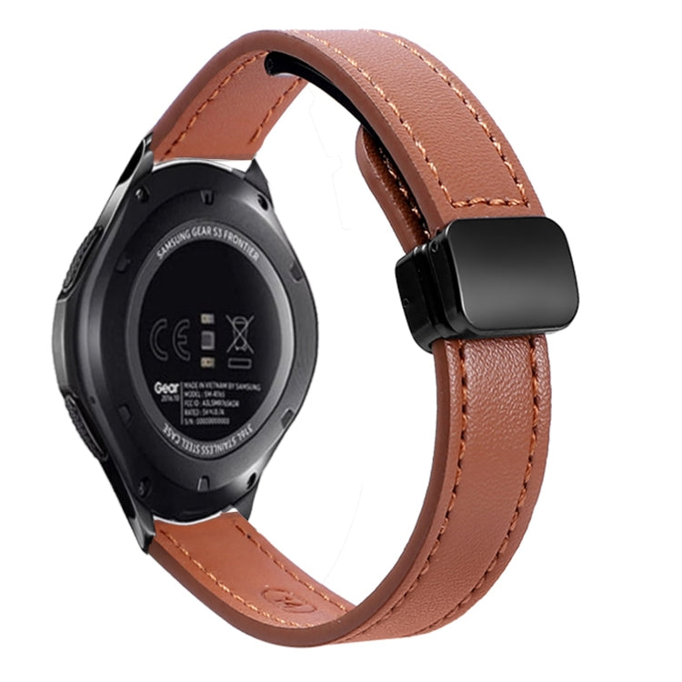 For Samsung Galaxy Gear S3 Frontier 22mm Slim Magnetic Buckle Microfiber Leather Watch Band(Mocha Brown) by bashfashion
