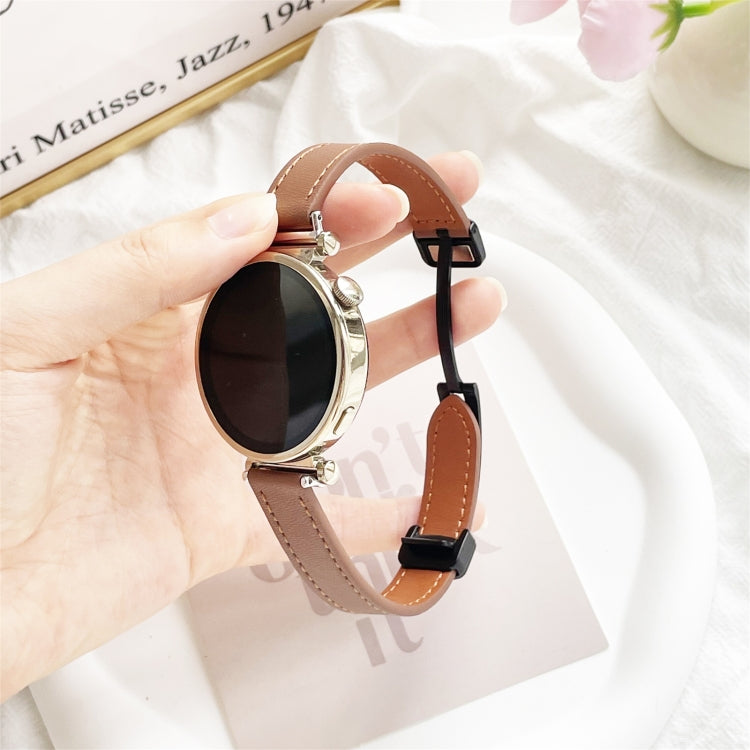 For Samsung Galaxy Gear S3 Frontier 22mm Slim Magnetic Buckle Microfiber Leather Watch Band(Mocha Brown) by bashfashion