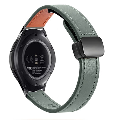 For Samsung Galaxy Gear S3 Frontier 22mm Slim Magnetic Buckle Microfiber Leather Watch Band(Avocado Green) by bashfashion