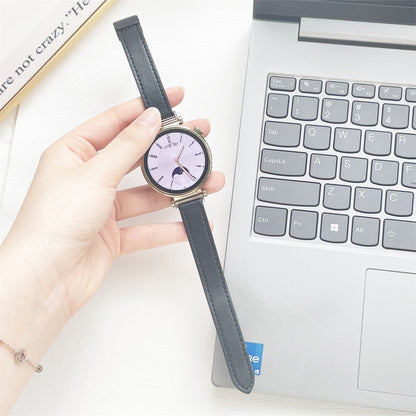 For Samsung Galaxy Watch 3 45mm 22mm Slim Magnetic Buckle Microfiber Leather Watch Band(Black) by bashfashion