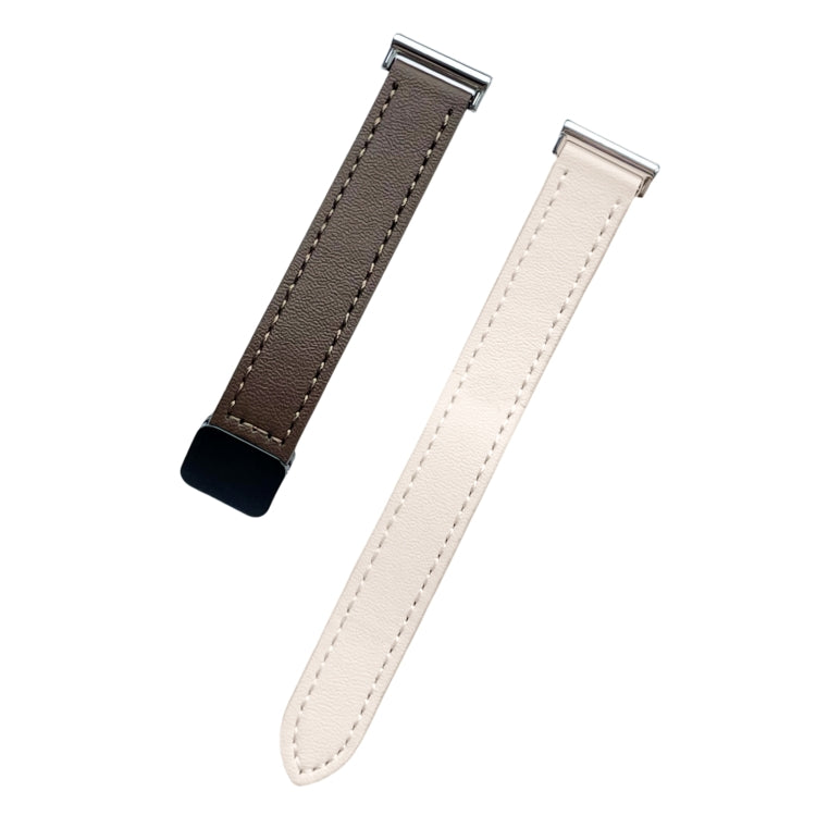 For Samsung Galaxy Watch 3 45mm 22mm Slim Magnetic Buckle Microfiber Leather Watch Band(Apricot+Caramel Macchiato) by bashfashion