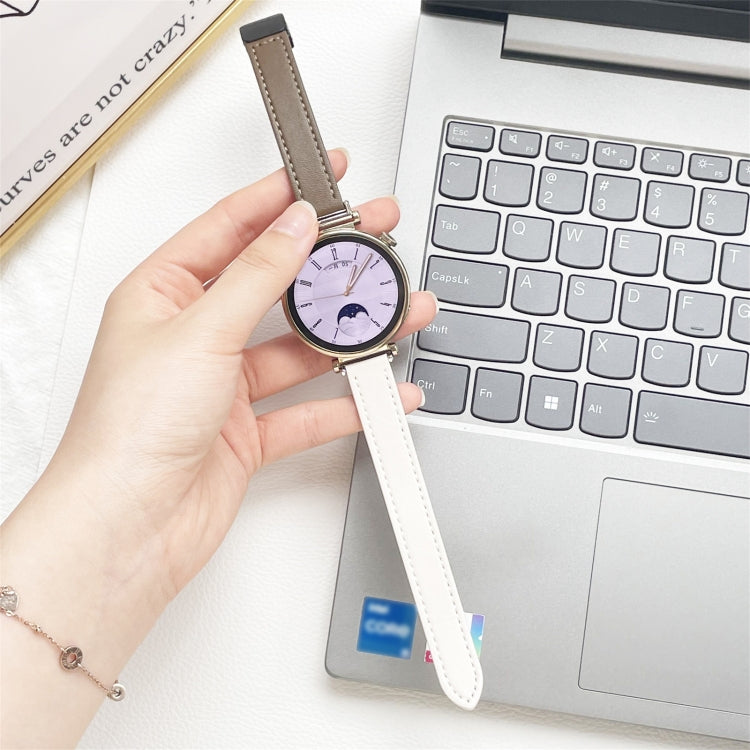 For Samsung Galaxy Watch 3 45mm 22mm Slim Magnetic Buckle Microfiber Leather Watch Band(Apricot+Caramel Macchiato) by bashfashion