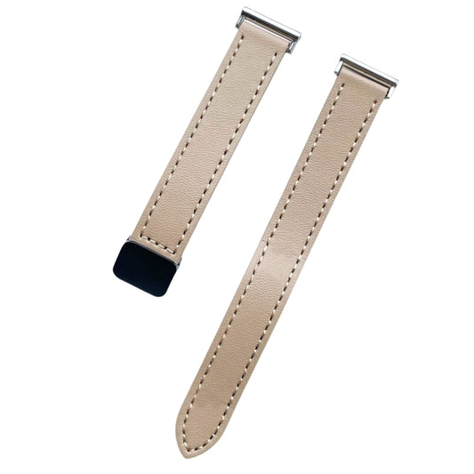 For Samsung Galaxy Watch 3 45mm 22mm Slim Magnetic Buckle Microfiber Leather Watch Band(Cream Apricot) by bashfashion