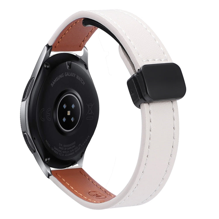 For Samsung Galaxy Watch 46mm 22mm Slim Magnetic Buckle Microfiber Leather Watch Band(Apricot) by bashfashion