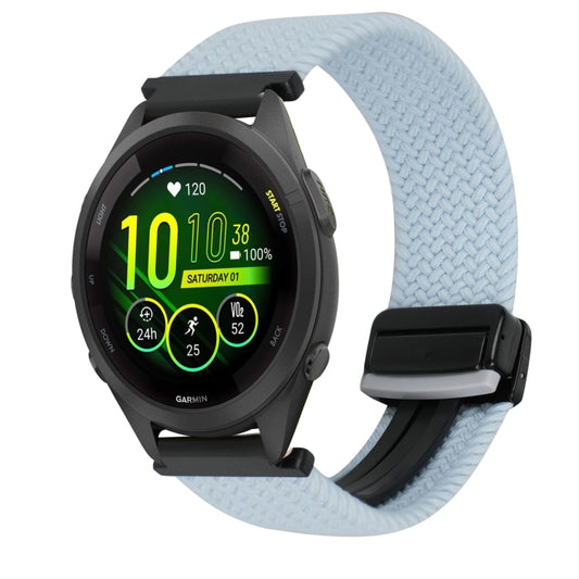 For Garmin Forerunner 265S 18mm Magnetic Buckle Braided Watch Band(Blue) by bashfashion