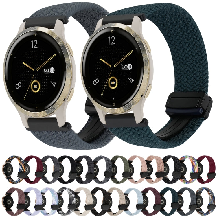 For Garmin Venu 2S 18mm Magnetic Buckle Braided Watch Band(Colorful) by bashfashion