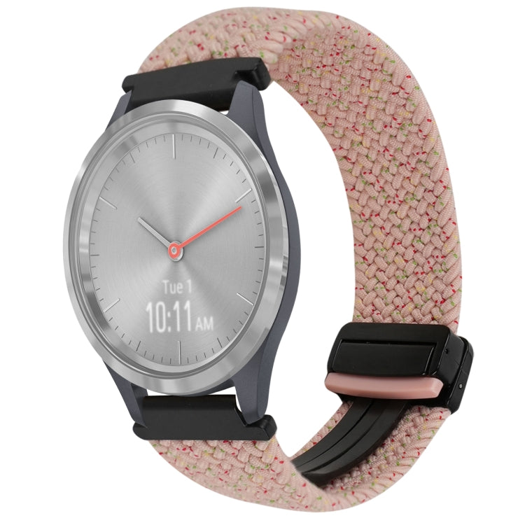 For Garmin Vivomove 3S 18mm Magnetic Buckle Braided Watch Band(Starlight Pink) by bashfashion
