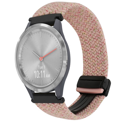 For Garmin Vivomove 3S 18mm Magnetic Buckle Braided Watch Band(Starlight Pink) by bashfashion