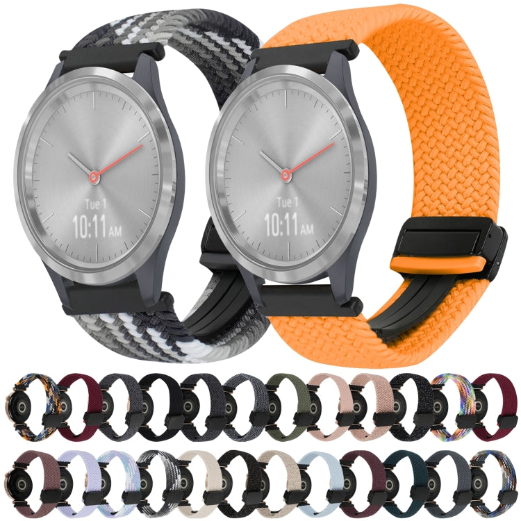 For Garmin Vivomove 3S 18mm Magnetic Buckle Braided Watch Band(Starlight Pink) by bashfashion