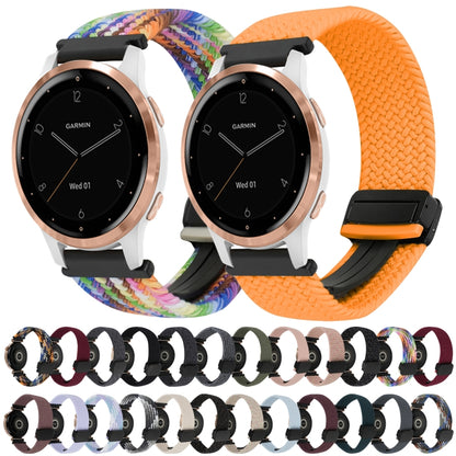 For Garmin Active S 18mm Magnetic Buckle Braided Watch Band(Smoky Purple) by bashfashion