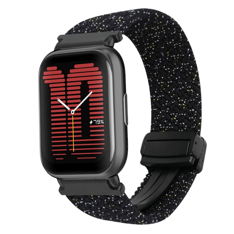 For Amazfit Active Magnetic Buckle 20mm Braided Watch Band(Stars Black) by bashfashion