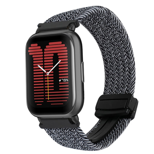 For Amazfit Active Magnetic Buckle 20mm Braided Watch Band(Metal Gray) by bashfashion