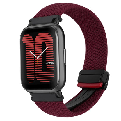 For Amazfit Active Magnetic Buckle 20mm Braided Watch Band(Wine Red) by bashfashion