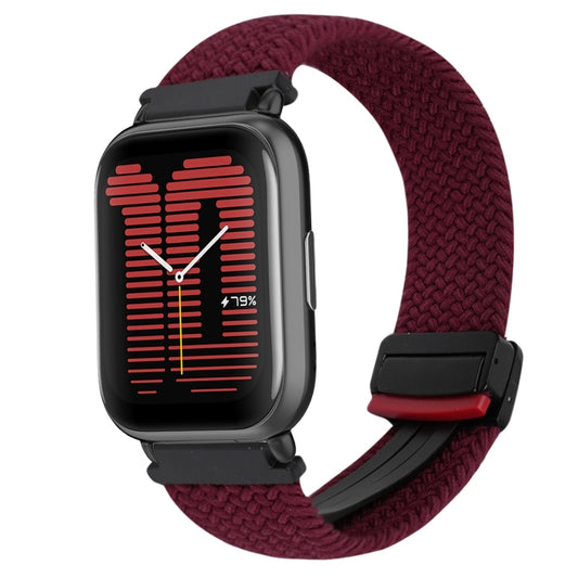 For Amazfit Active Magnetic Buckle 20mm Braided Watch Band(Wine Red) by bashfashion