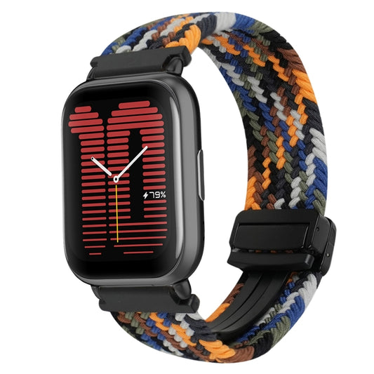 For Amazfit Active Magnetic Buckle 20mm Braided Watch Band(Camouflage Colorful) by bashfashion