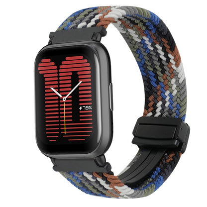 For Amazfit Active Magnetic Buckle 20mm Braided Watch Band(Denim Colorful) by bashfashion