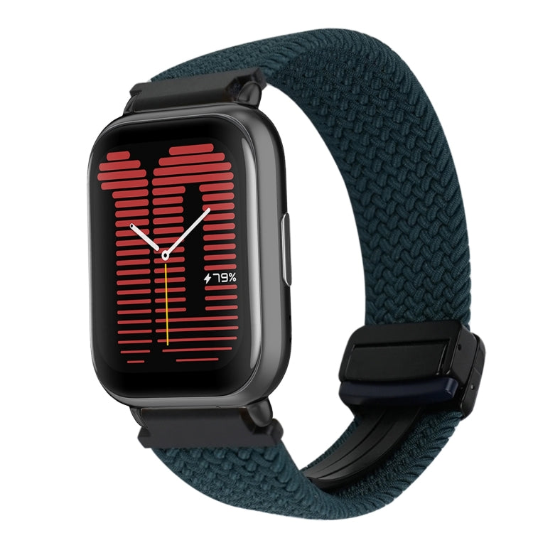 For Amazfit Active Magnetic Buckle 20mm Braided Watch Band(Forest Green) by bashfashion