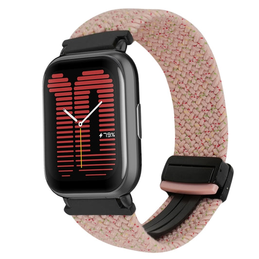 For Amazfit Active Magnetic Buckle 20mm Braided Watch Band(Starlight Pink) by bashfashion