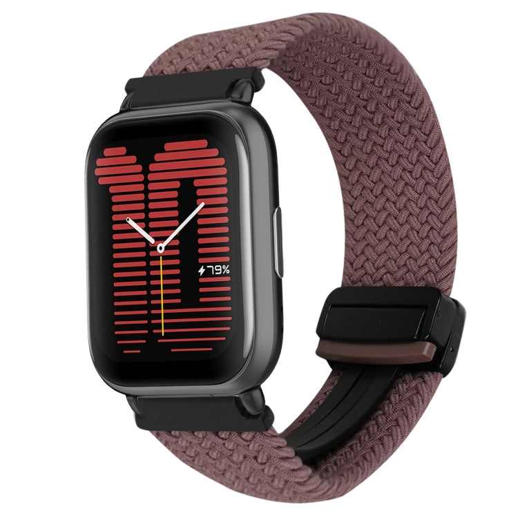 For Amazfit Active Magnetic Buckle 20mm Braided Watch Band(Smoky Purple) by bashfashion