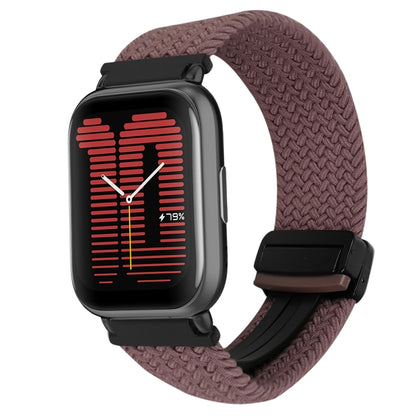 For Amazfit Active Magnetic Buckle 20mm Braided Watch Band(Smoky Purple) by bashfashion
