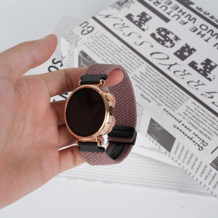 For Amazfit Active Magnetic Buckle 20mm Braided Watch Band(Smoky Purple) by bashfashion