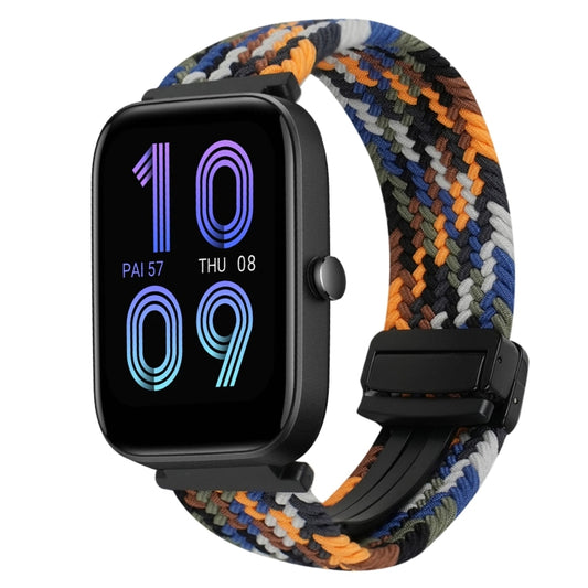 For Amazfit Bip 3 Pro Magnetic Buckle 20mm Braided Watch Band(Camouflage Colorful) by bashfashion