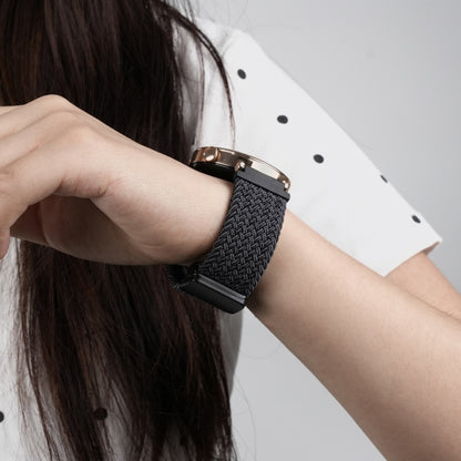 For Amazfit Bip 3 Pro Magnetic Buckle 20mm Braided Watch Band(Graphite Black) by bashfashion