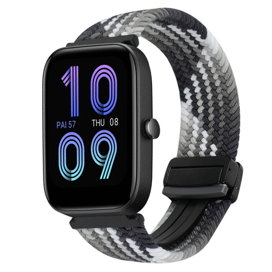 For Amazfit Bip 3 Pro Magnetic Buckle 20mm Braided Watch Band(Z Dark Chocolate) by bashfashion