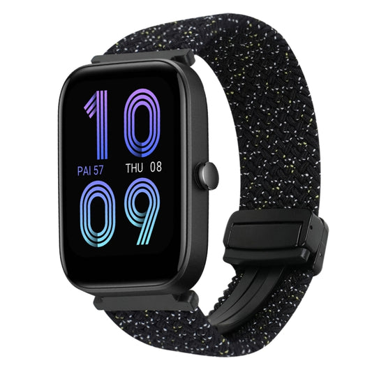 For Amazfit Bip 3 Magnetic Buckle 20mm Braided Watch Band(Stars Black) by bashfashion