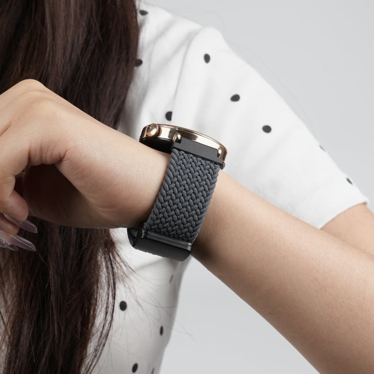 For Amazfit Bip 3 Magnetic Buckle 20mm Braided Watch Band(Space Gray) by bashfashion