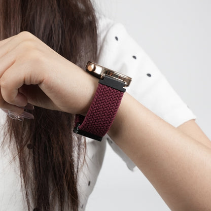 For Amazfit Bip 3 Magnetic Buckle 20mm Braided Watch Band(Crimson Cherry) by bashfashion