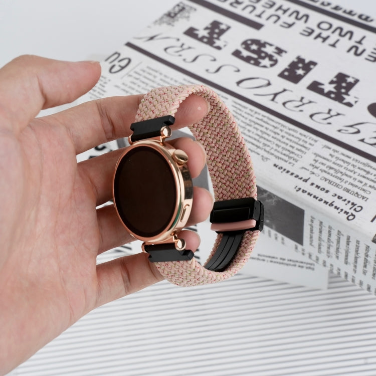 For Amazfit Bip 3 Magnetic Buckle 20mm Braided Watch Band(Starlight Pink) by bashfashion