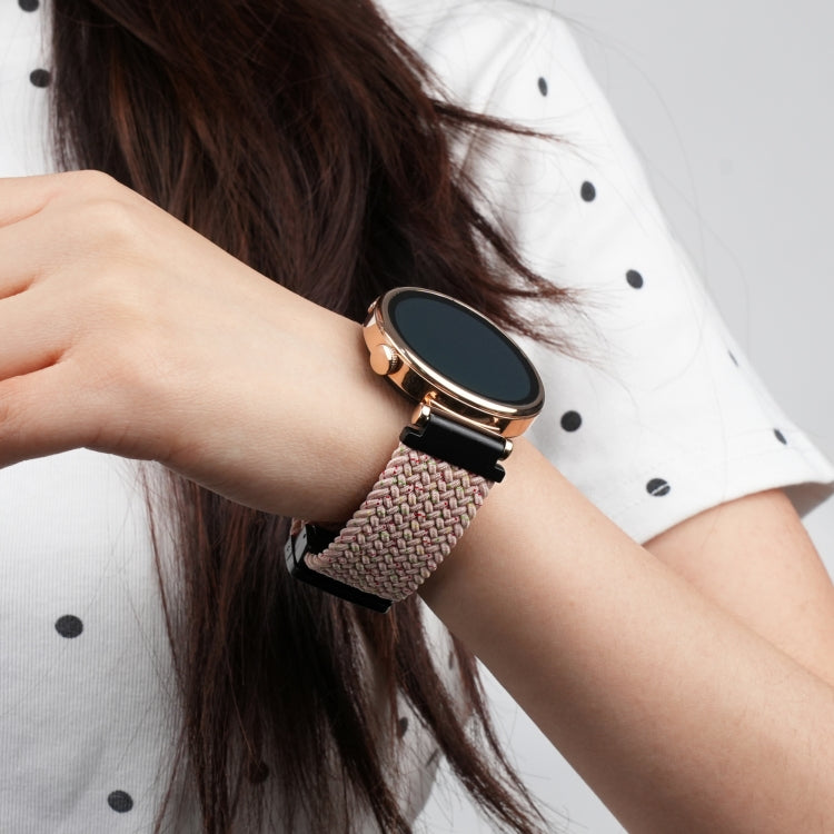 For Amazfit Bip 3 Magnetic Buckle 20mm Braided Watch Band(Starlight Pink) by bashfashion