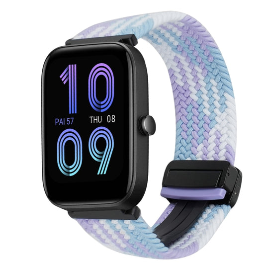For Amazfit Bip 3 Magnetic Buckle 20mm Braided Watch Band(Violet) by bashfashion