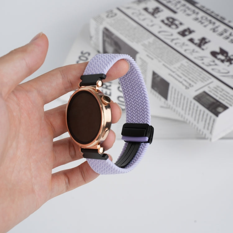 For Amazfit Bip 3 Magnetic Buckle 20mm Braided Watch Band(Purple) by bashfashion