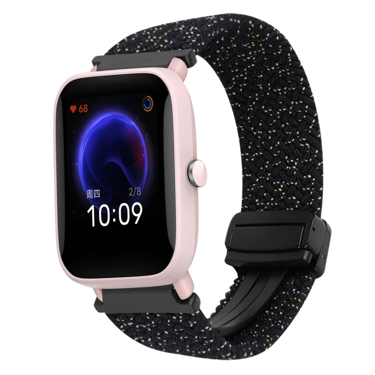 For Amazfit Bip U Magnetic Buckle 20mm Braided Watch Band(Stars Black) by bashfashion