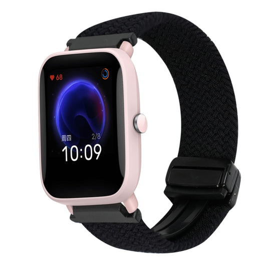 For Amazfit Bip U Magnetic Buckle 20mm Braided Watch Band(Black) by bashfashion