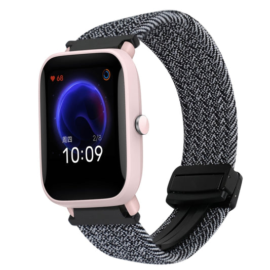 For Amazfit Bip U Magnetic Buckle 20mm Braided Watch Band(Metal Gray) by bashfashion