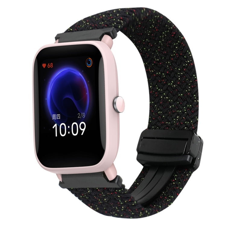 For Amazfit Bip U Magnetic Buckle 20mm Braided Watch Band(Starlight Black) by bashfashion