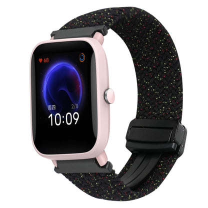 For Amazfit Bip U Magnetic Buckle 20mm Braided Watch Band(Starlight Black) by bashfashion