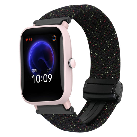 For Amazfit Bip U Magnetic Buckle 20mm Braided Watch Band(Starlight Black) by bashfashion