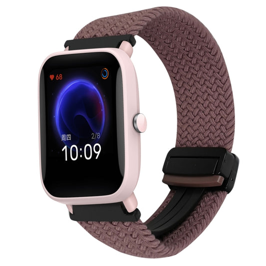 For Amazfit Bip U Magnetic Buckle 20mm Braided Watch Band(Smoky Purple) by bashfashion