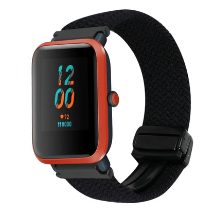 For Amazfit Bip Magnetic Buckle 20mm Braided Watch Band(Black) by bashfashion