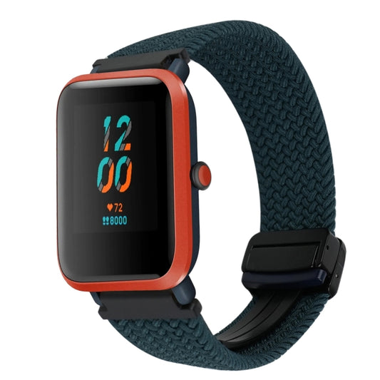 For Amazfit Bip Magnetic Buckle 20mm Braided Watch Band(Forest Green) by bashfashion