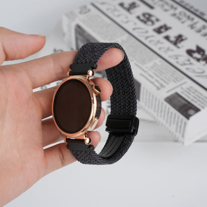 For Amazfit Bip Magnetic Buckle 20mm Braided Watch Band(Graphite Black) by bashfashion