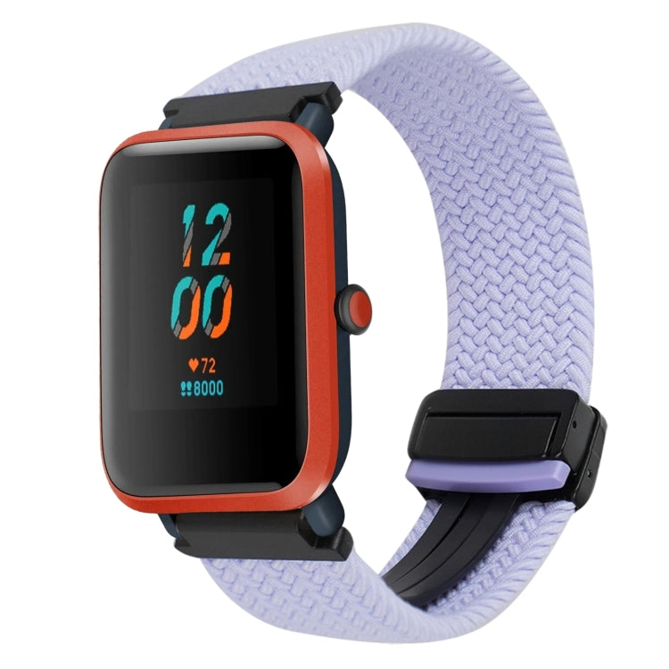 For Amazfit Bip Magnetic Buckle 20mm Braided Watch Band(Purple) by bashfashion