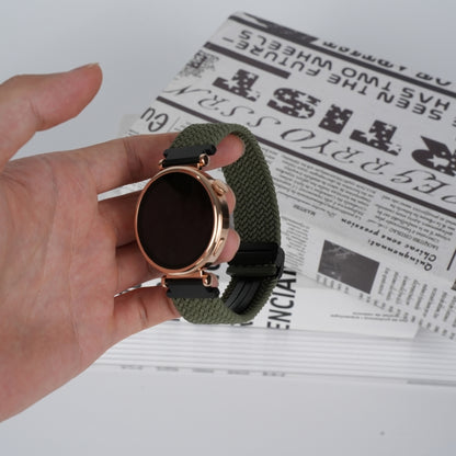 For Amazfit Bip Lite Magnetic Buckle 20mm Braided Watch Band(Olive Green) by bashfashion