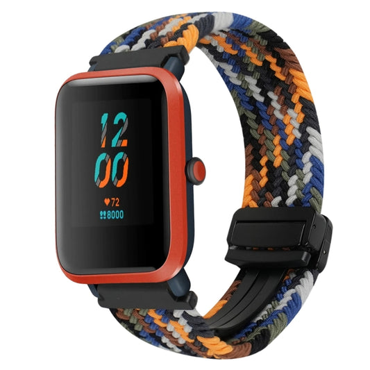 For Amazfit Bip Lite Magnetic Buckle 20mm Braided Watch Band(Camouflage Colorful) by bashfashion